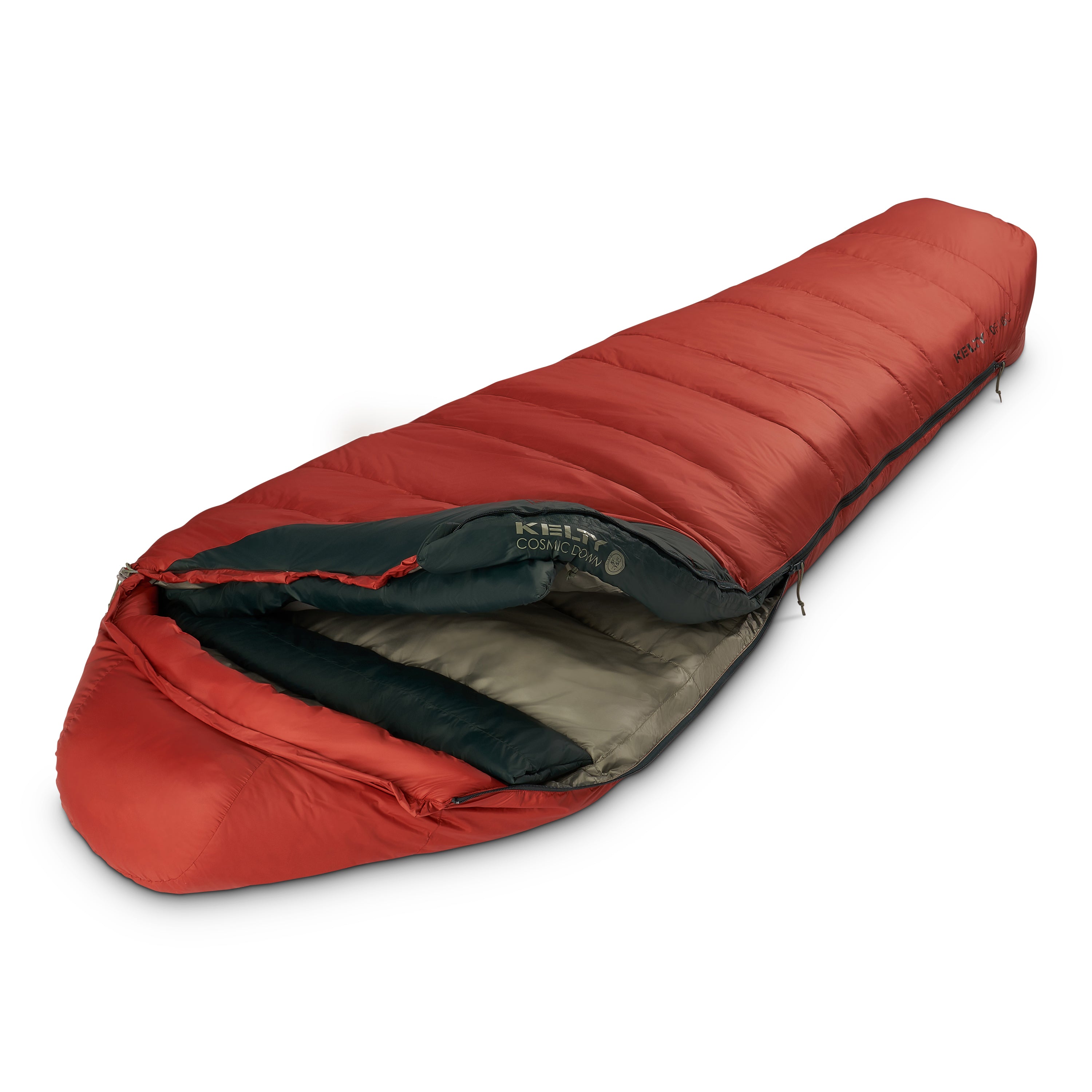 Kelty Cosmic Down 0°F (-18°C) 550-Fill Sleeping Bag - Long - Tandoori Spice/Green Gables