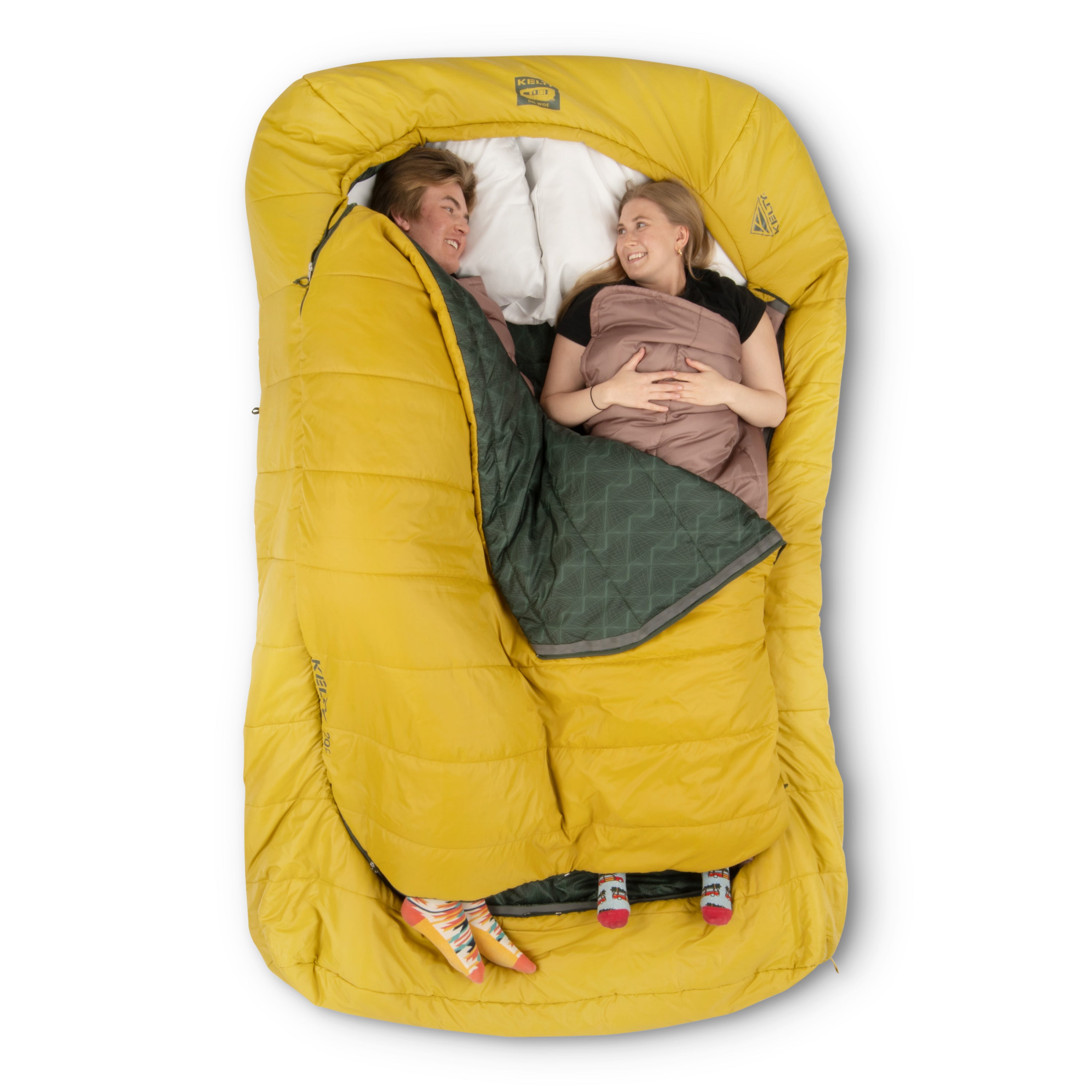 Kelty Tru Comfort Doublewide 20F Sleeping Bag in Olive Oil / Gamescape