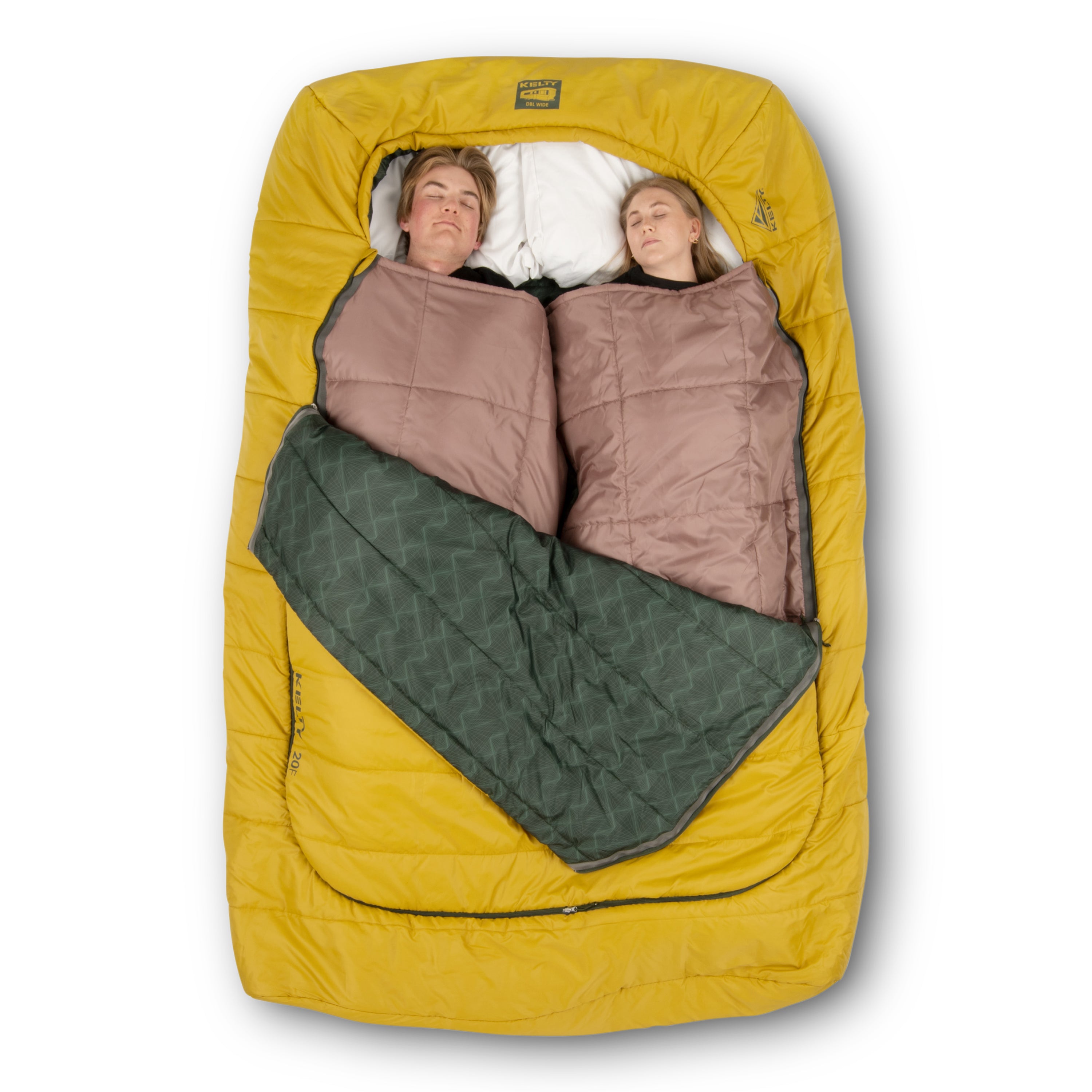 Kelty Tru Comfort Doublewide 20F Sleeping Bag in Olive Oil / Gamescape