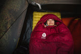 Sierra Designs Women's Cloud 20°F (-7°C) 800-Fill DriDown Sleeping Bag - Regular - Sangria/Yellow/Peat