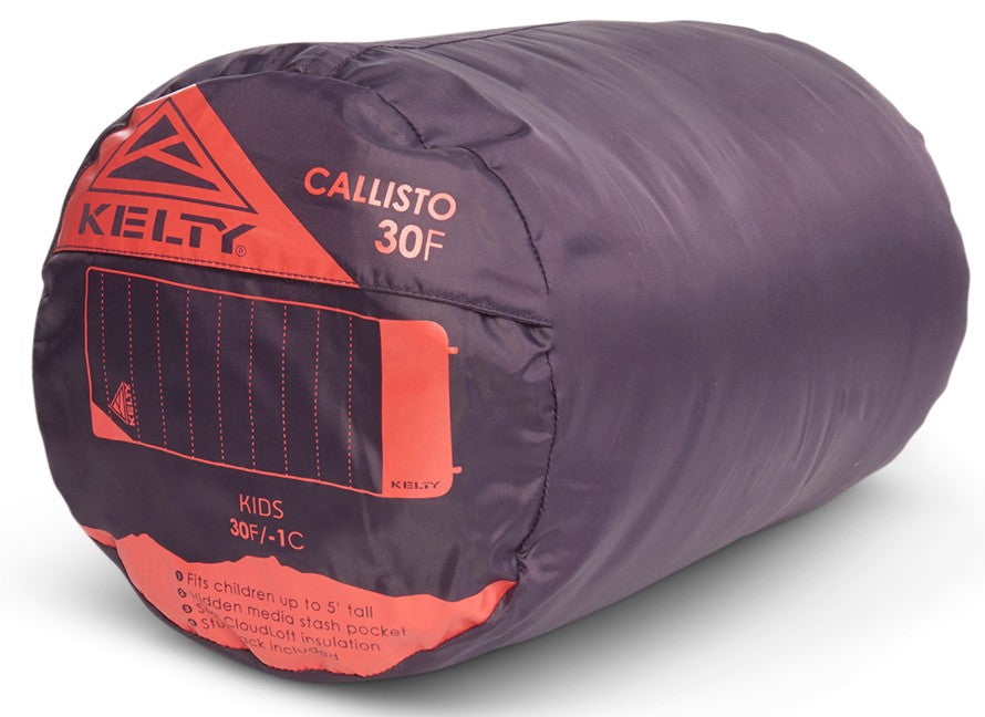 Kelty Callisto Kids 30 Deg Short RH Sleeping Bag in Italian Plum