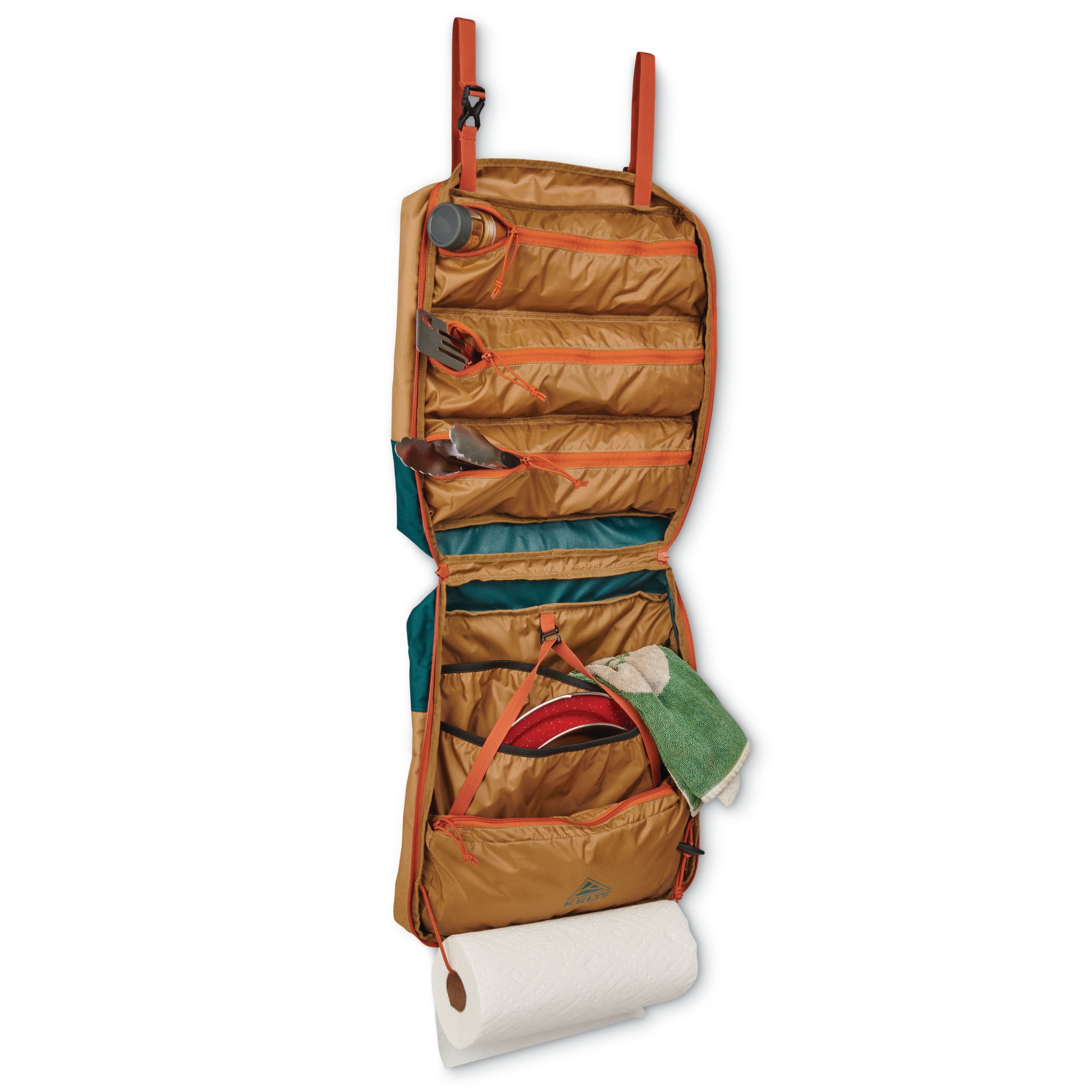 Kelty Camp Galley Camp Kitchen Organiser in Dull Gold / Deep Teal