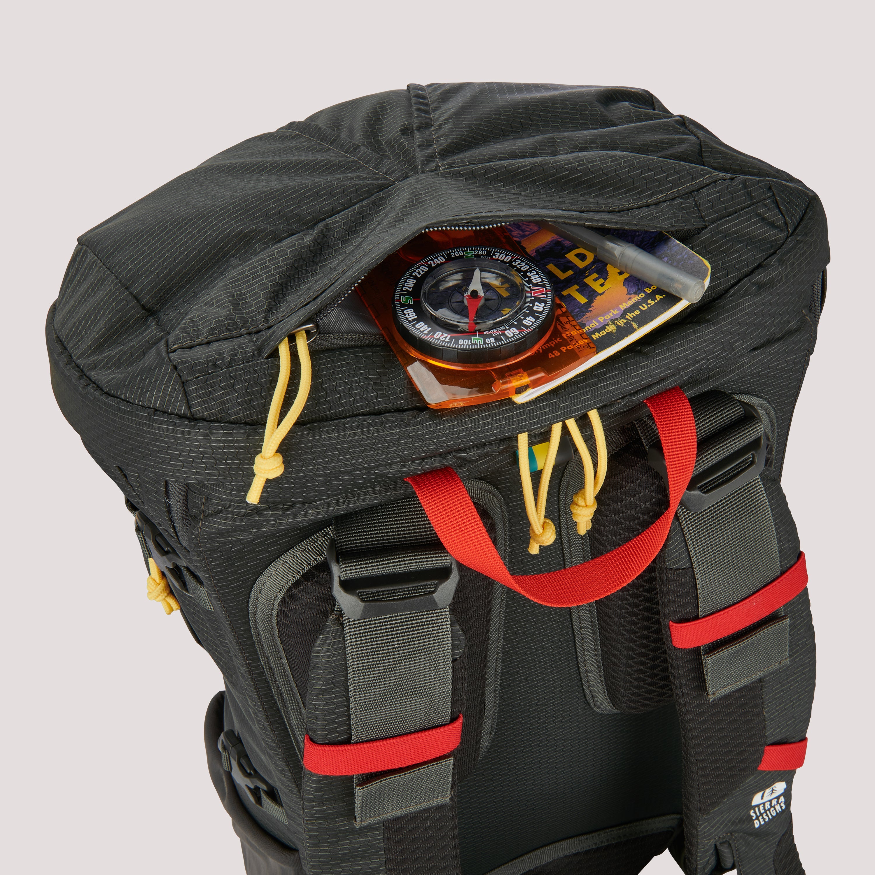 Sierra Designs Flex Hike 20L-30L Rucksack - Peat/Fiery Red