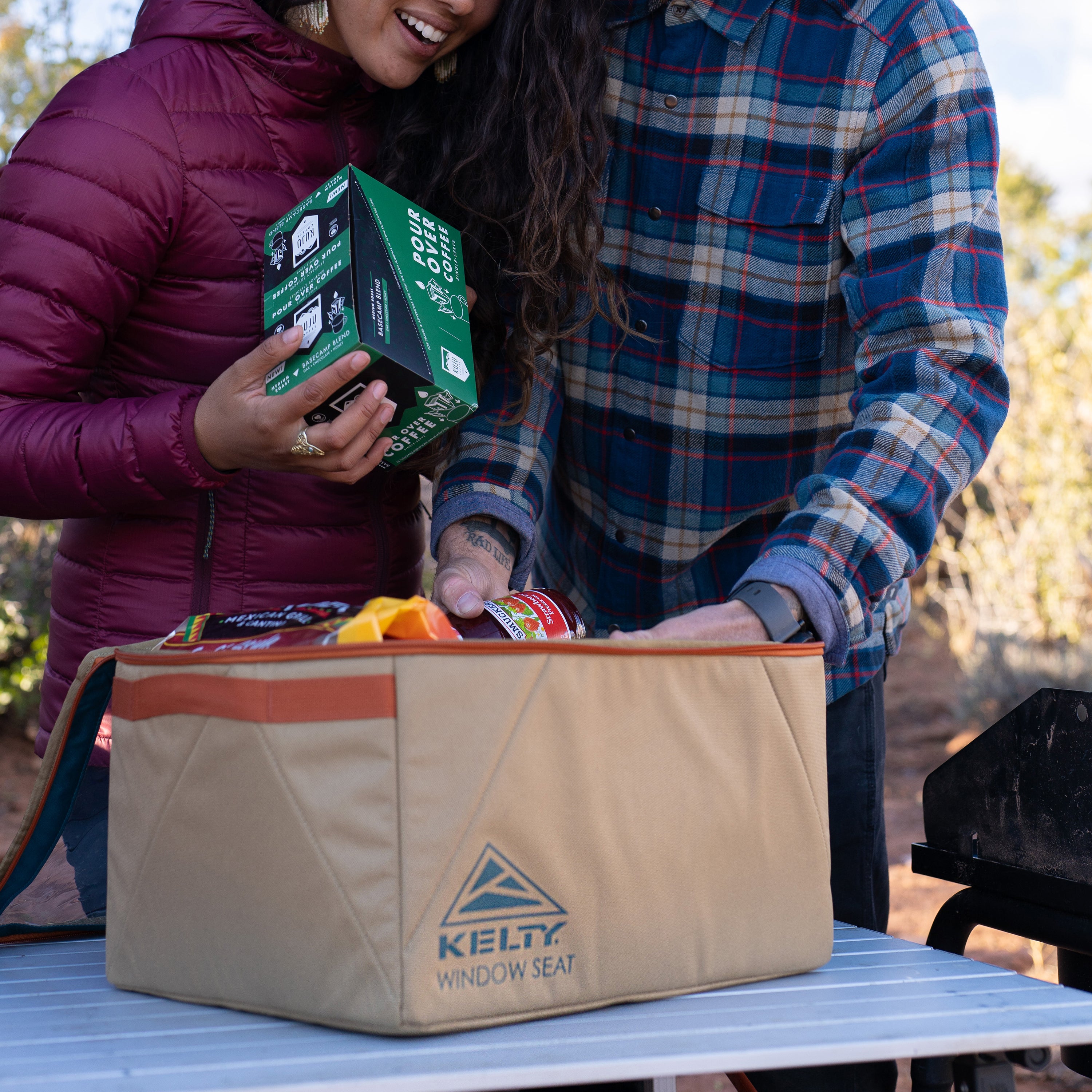 Kelty Window Seat Camp Storage Cube in Dull Gold/Deep Teal