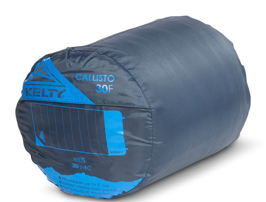 Kelty Callisto Kids 30 Deg Short RH Sleeping Bag in Midnight Navy